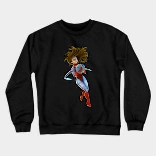 USA Space Girl Pin Up Crewneck Sweatshirt